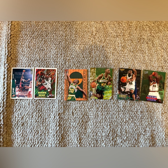 Upper Deck Other - 6 Seattle Supersonics Trading Cards-Rare cards Gary Payton and Shawn Kemp